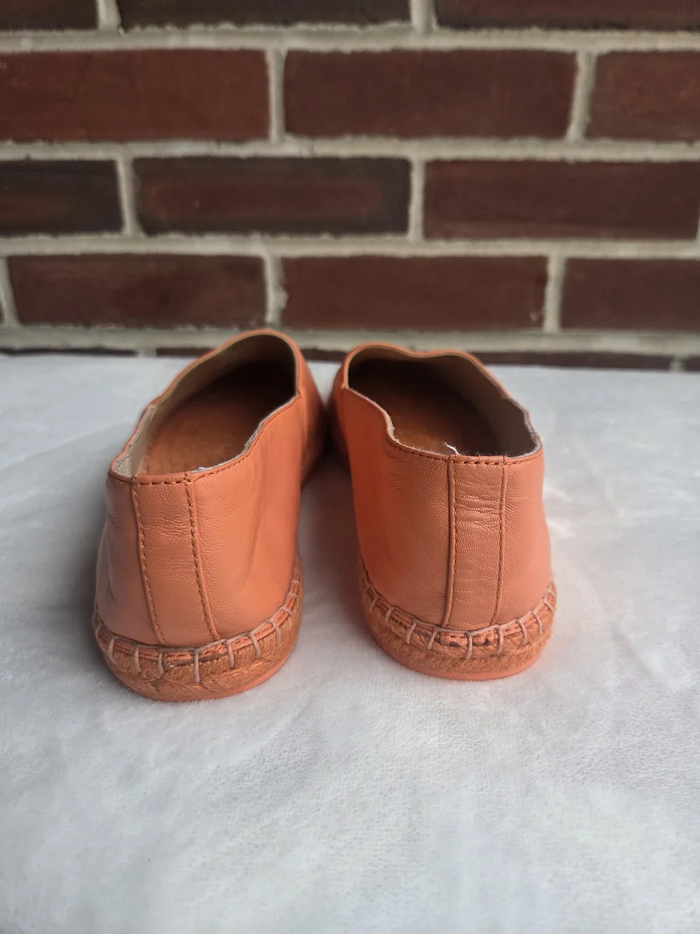 Coach Carley Tangerine Leather Signature Espadrille Flats Women’s US 8